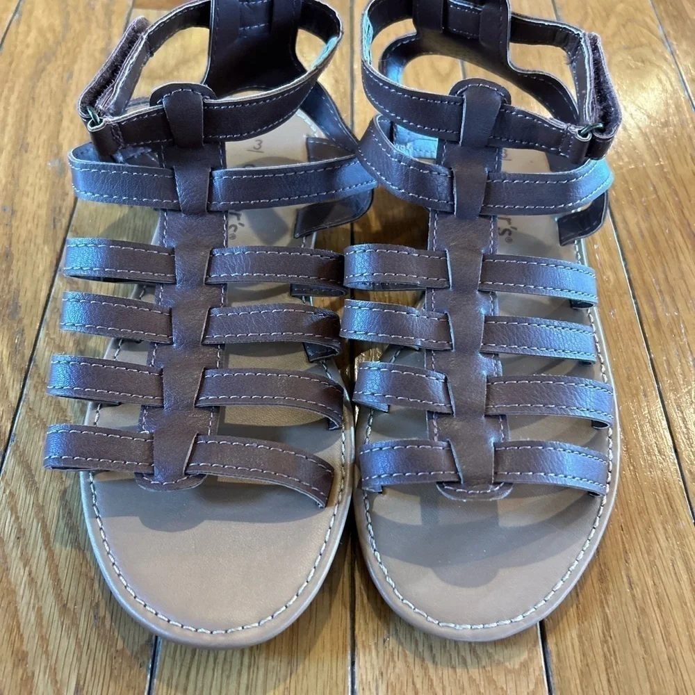 New 2 Pair Oshkosh B’Gosh Carter’s Brown Open Toe Gladiator Sandals Girls Size 3